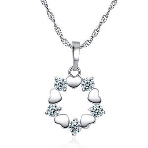 *CAMARI* Silver x Zircon Round Pendant Necklace
